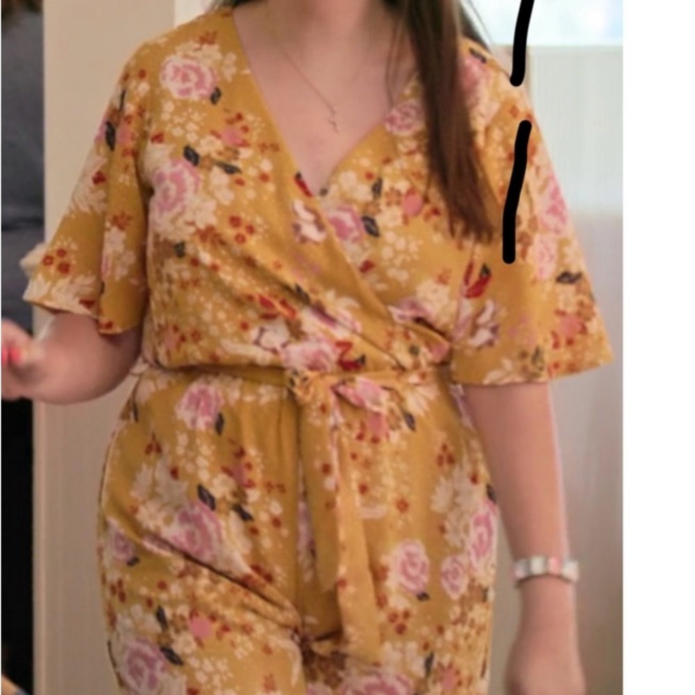 One Clothing floral wrap jumpsuit no belt size M